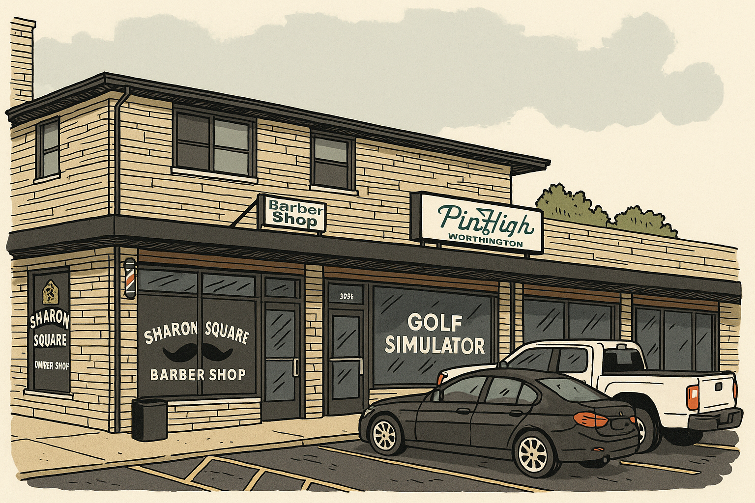 PinHigh Worthington exterior storefront rendering